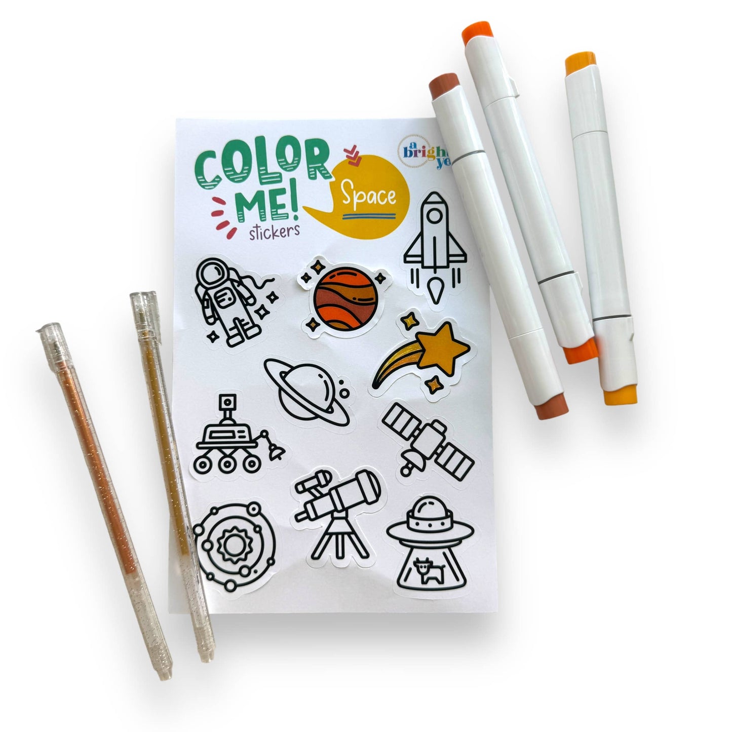 A Brighter Year - Color Your Own Space High Quality Sticker for Kids & Baby