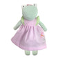 Petit Ami & Zubels - Knit Frog Doll with Pink Check Dragonfly Dress