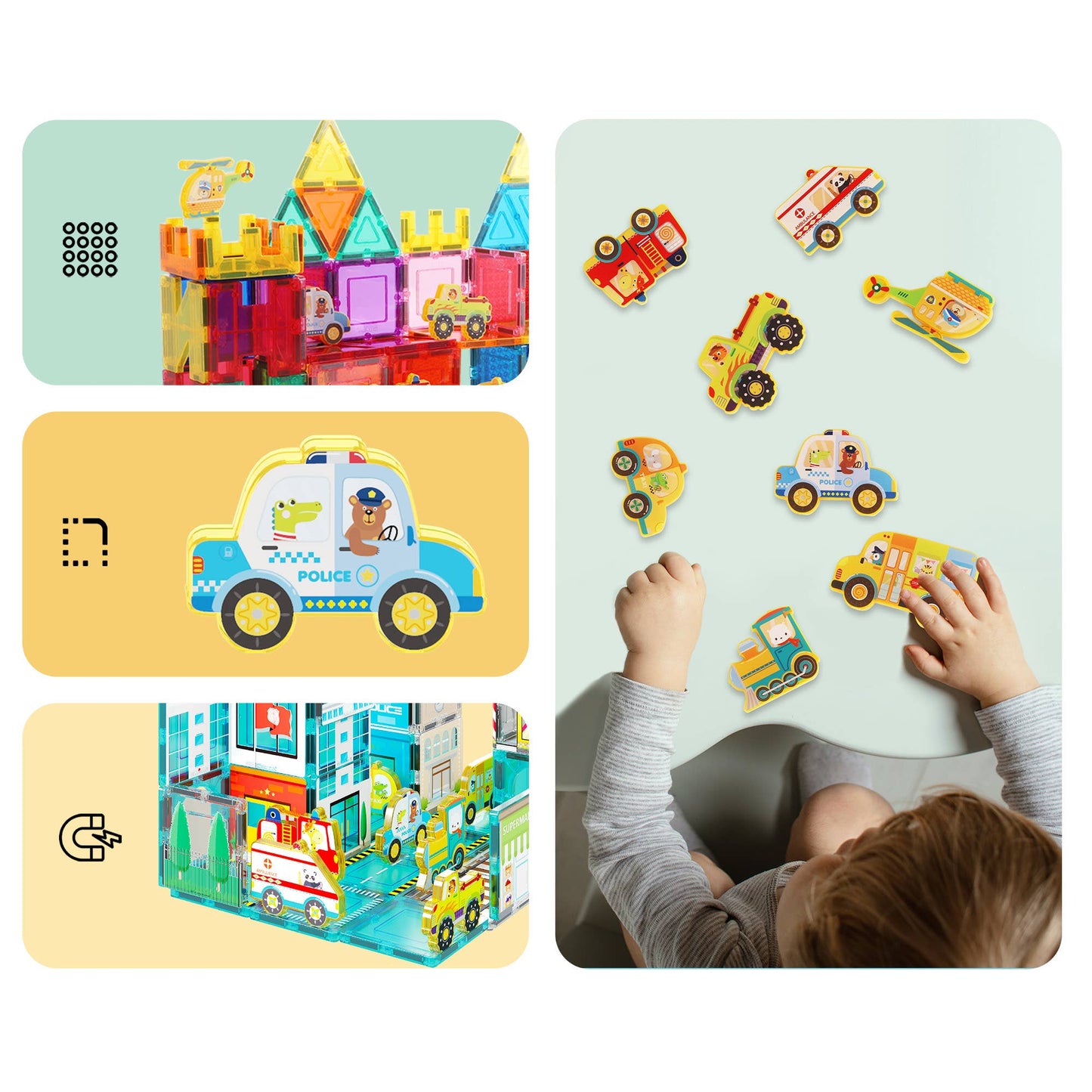 PicassoTiles - PicassoTiles 8pc Metro City Magnetic Action Figures