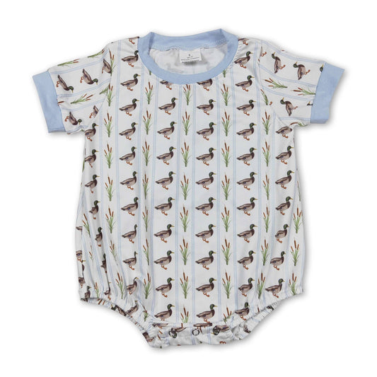 Mallard Light Blue Pinstripe Short sleeve Bubble (Boy)