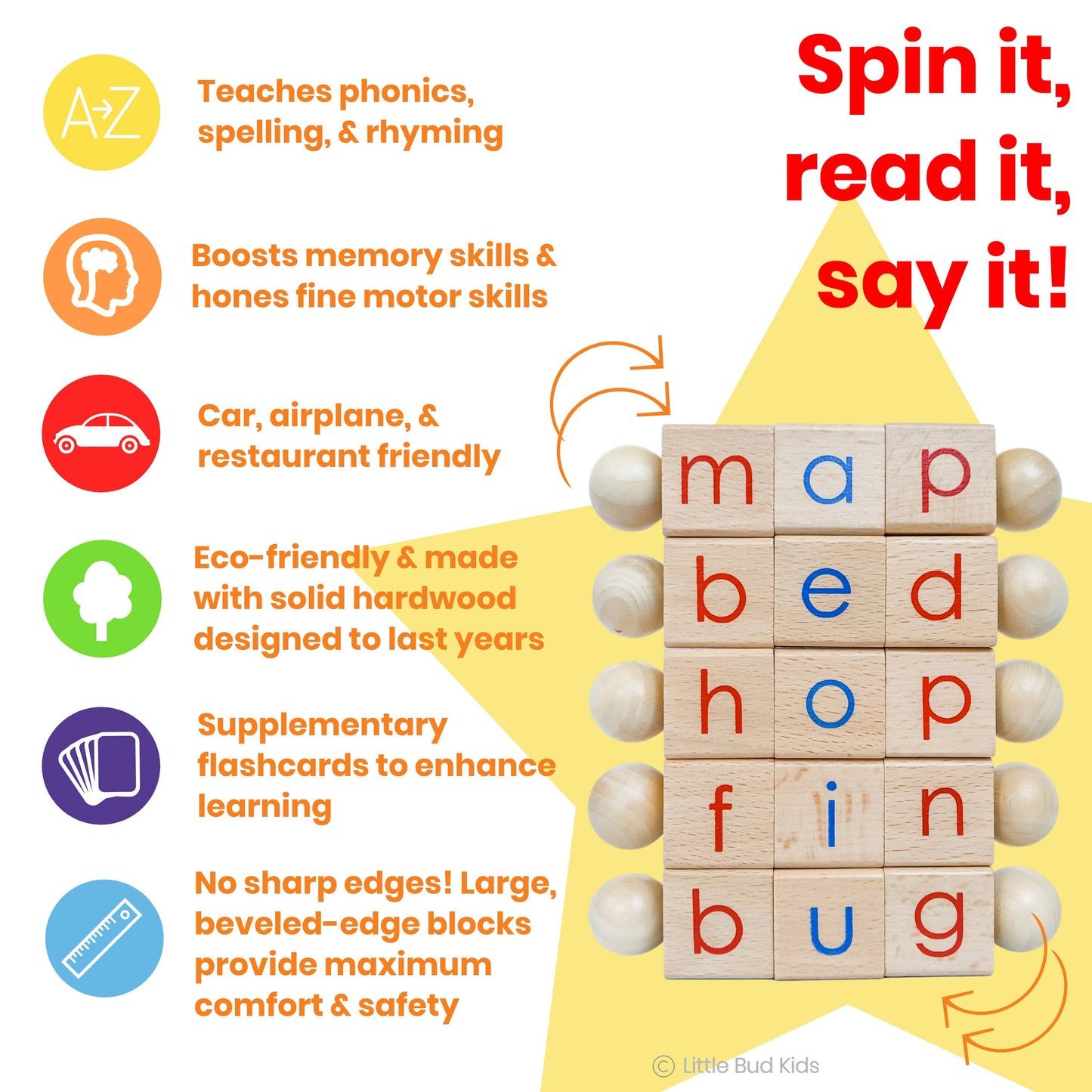 Spin-and-Read Montessori Phonics Blocks