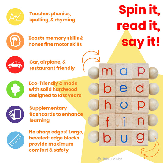 Spin-and-Read Montessori Phonics Blocks