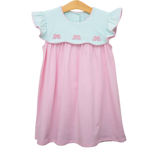 French Knot Bow Scallop Dress