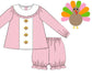 Gobble Til You Wobble- Girls Bloomer Set