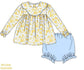 Itty Bitty Yellow&Light Blue Floral Bloomer Set