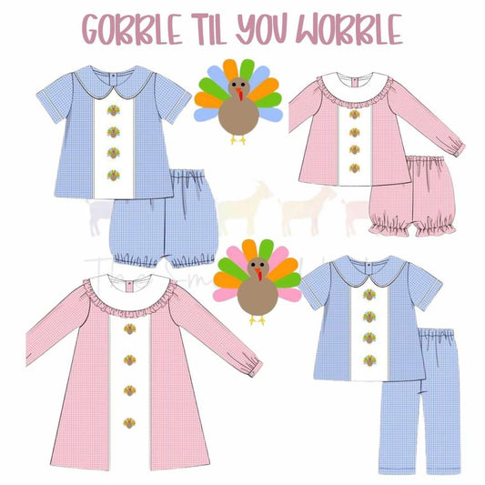 Gobble Til You Wobble- Girls Bloomer Set