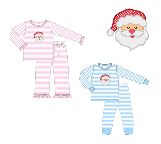 Knit Santa Pjs- Red Polka Dot Santa Hat