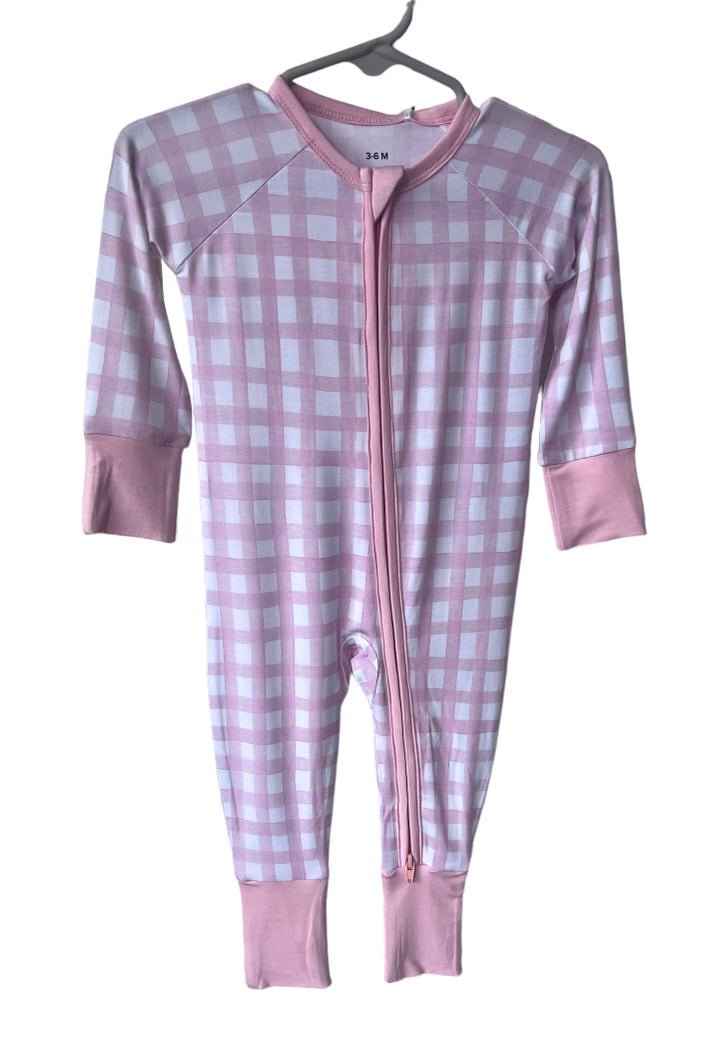 Bamboo Zippy: Pink Gingham