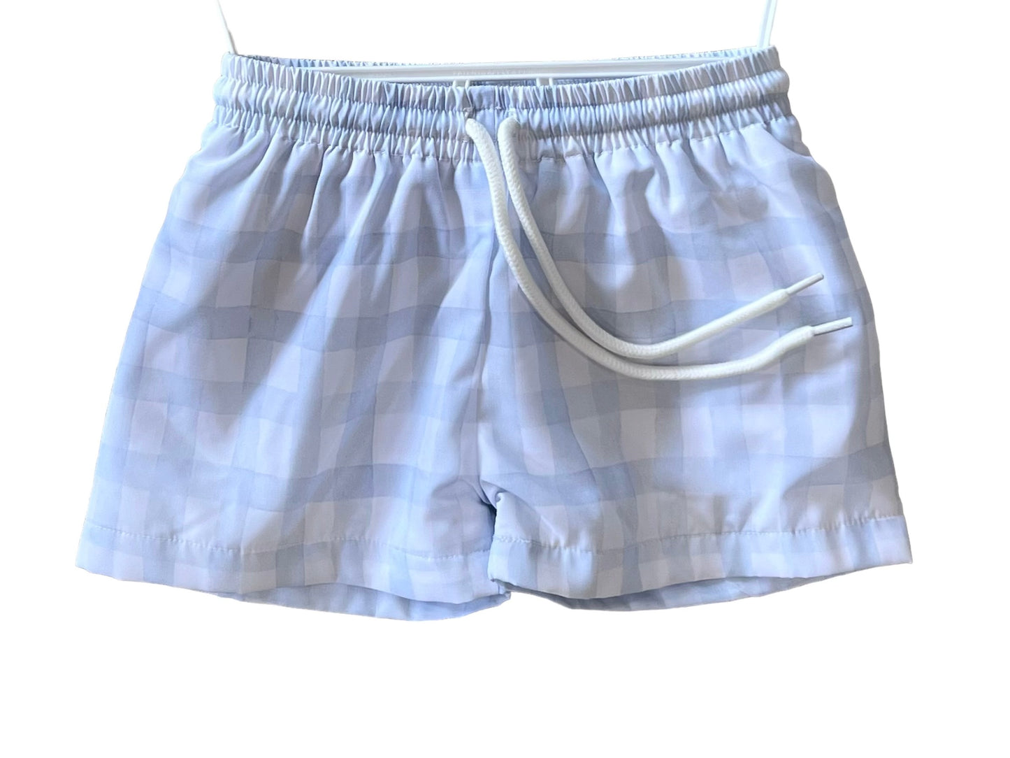 Gingham Watercolor Swim Trunks