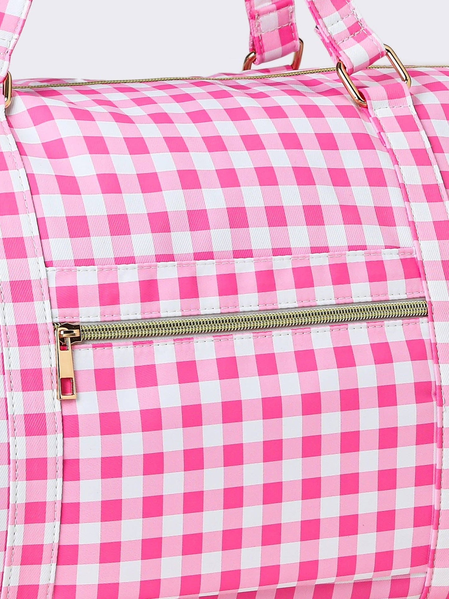 Pink Checkered Duffle