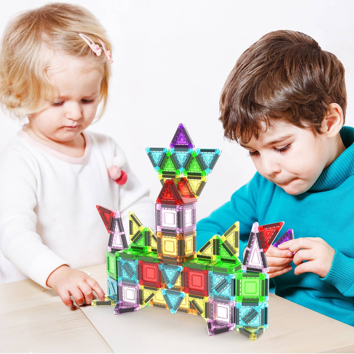 PicassoTiles - 50pc Nano Magnetic Building Tiles Construction Travel Set