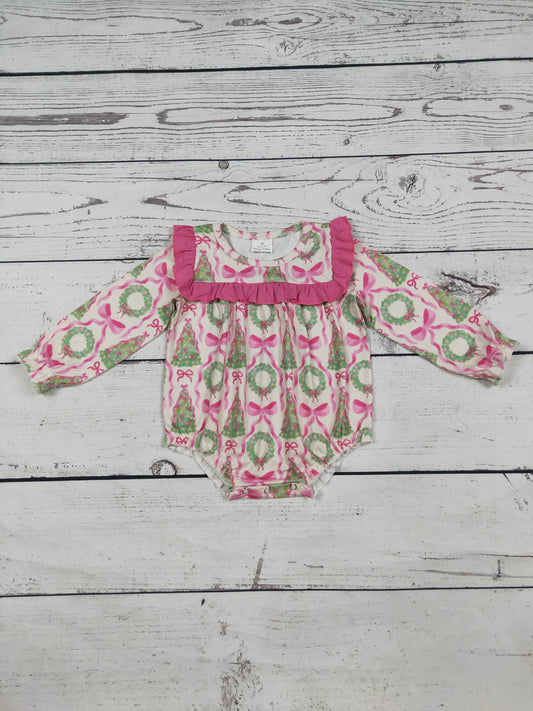 Pink LS Girls Christmas Bubble