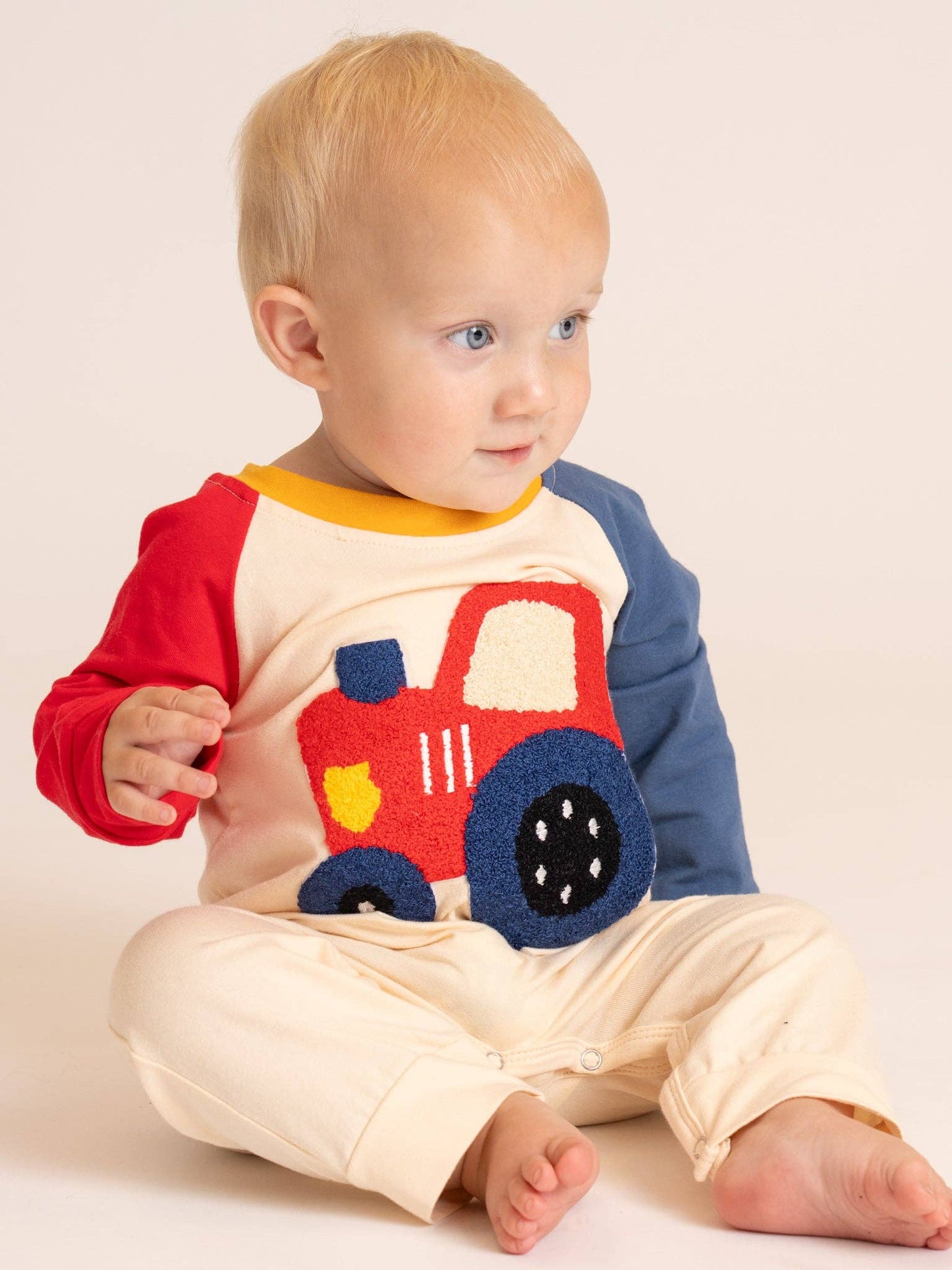 Tractor Trail Colorblock Romper
