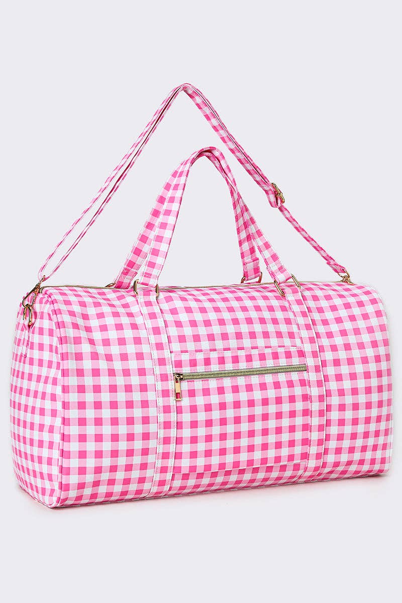 Pink Checkered Duffle