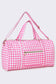 Pink Checkered Duffle