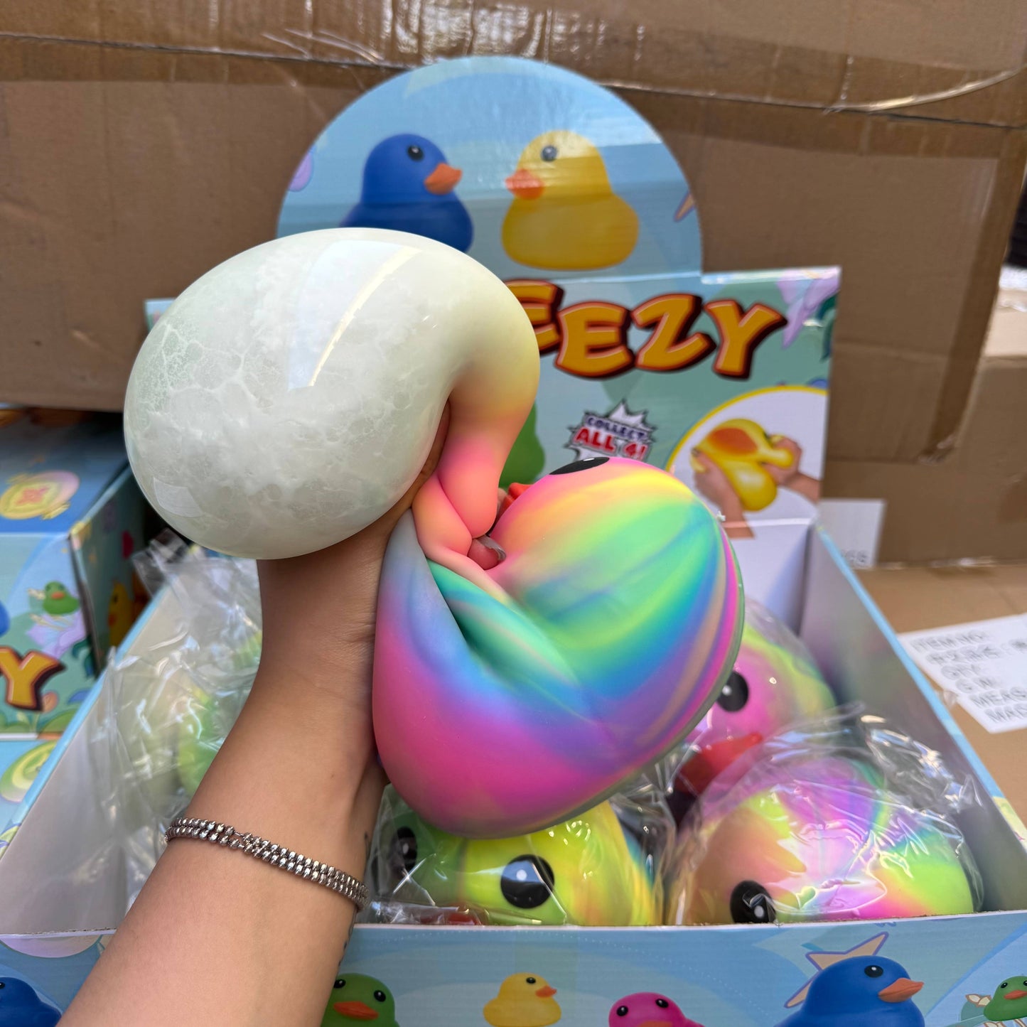 JUMBO Tiedye Rubber Duck Squishy