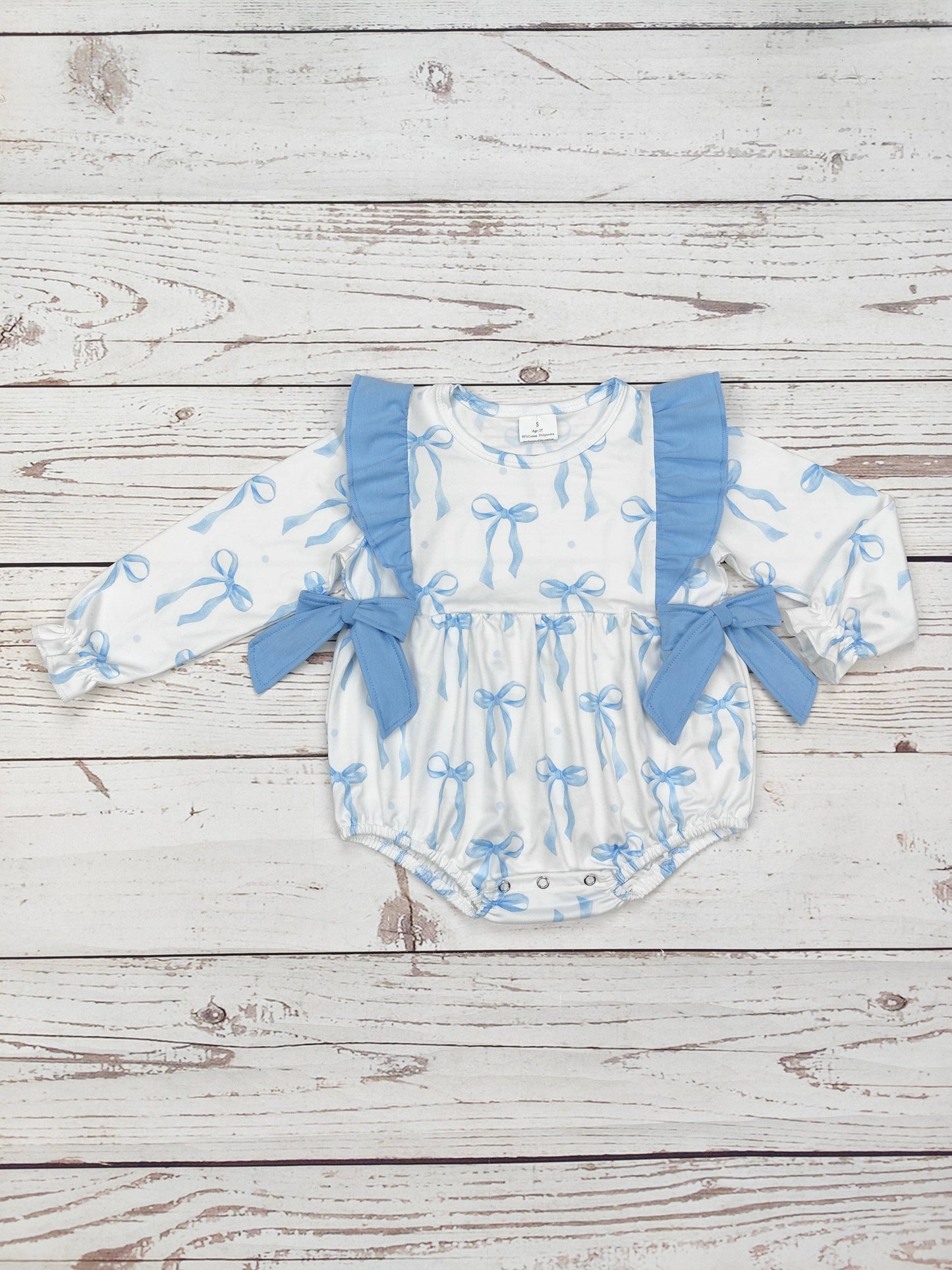 Baby Blue LS Bow Bubble