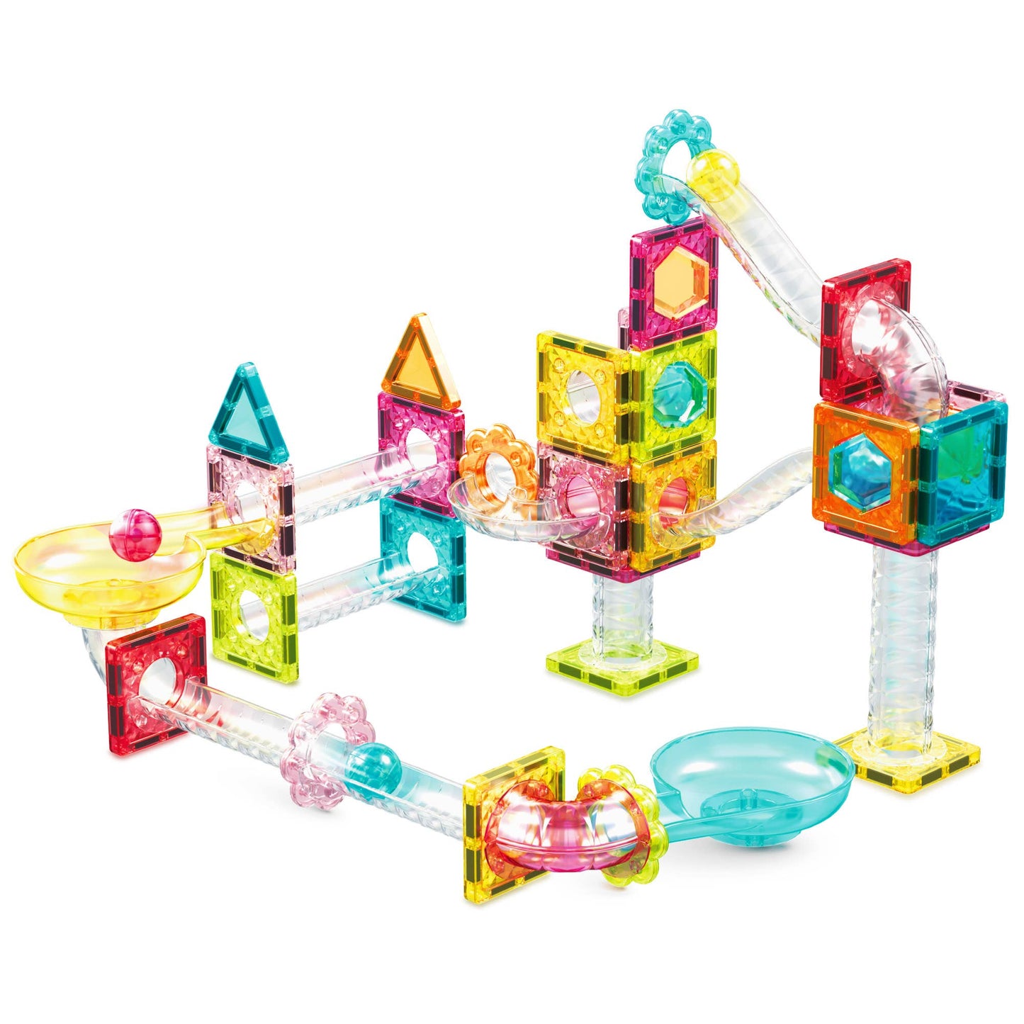 PicassoTiles - PicassoTiles 60pc Travel Size Marble Run Building Set