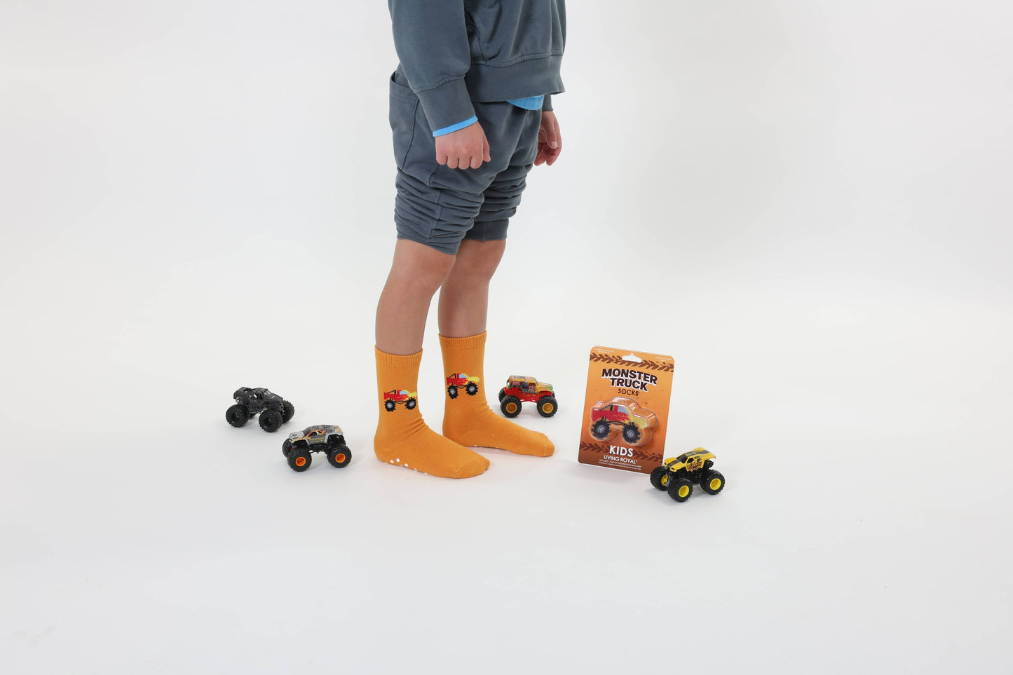Monster Truck - Orange Socks