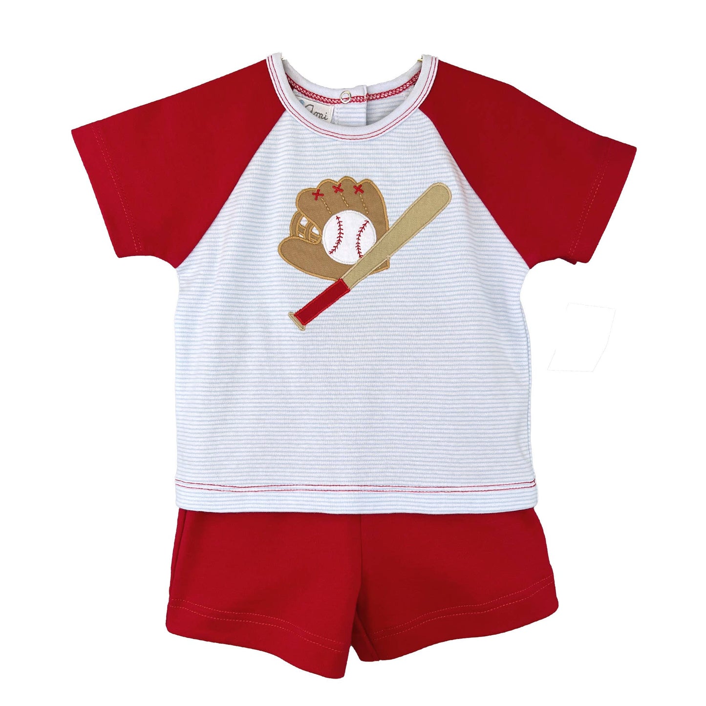 Petit Ami & Zubels - Knit Baseball Shirt & Short Set