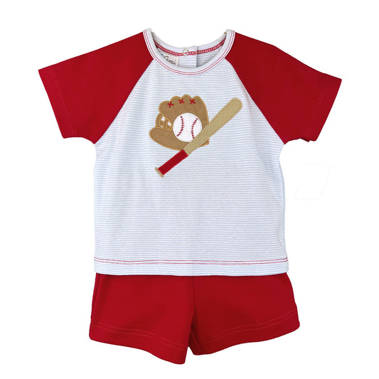 Petit Ami & Zubels - Knit Baseball Shirt & Short Set