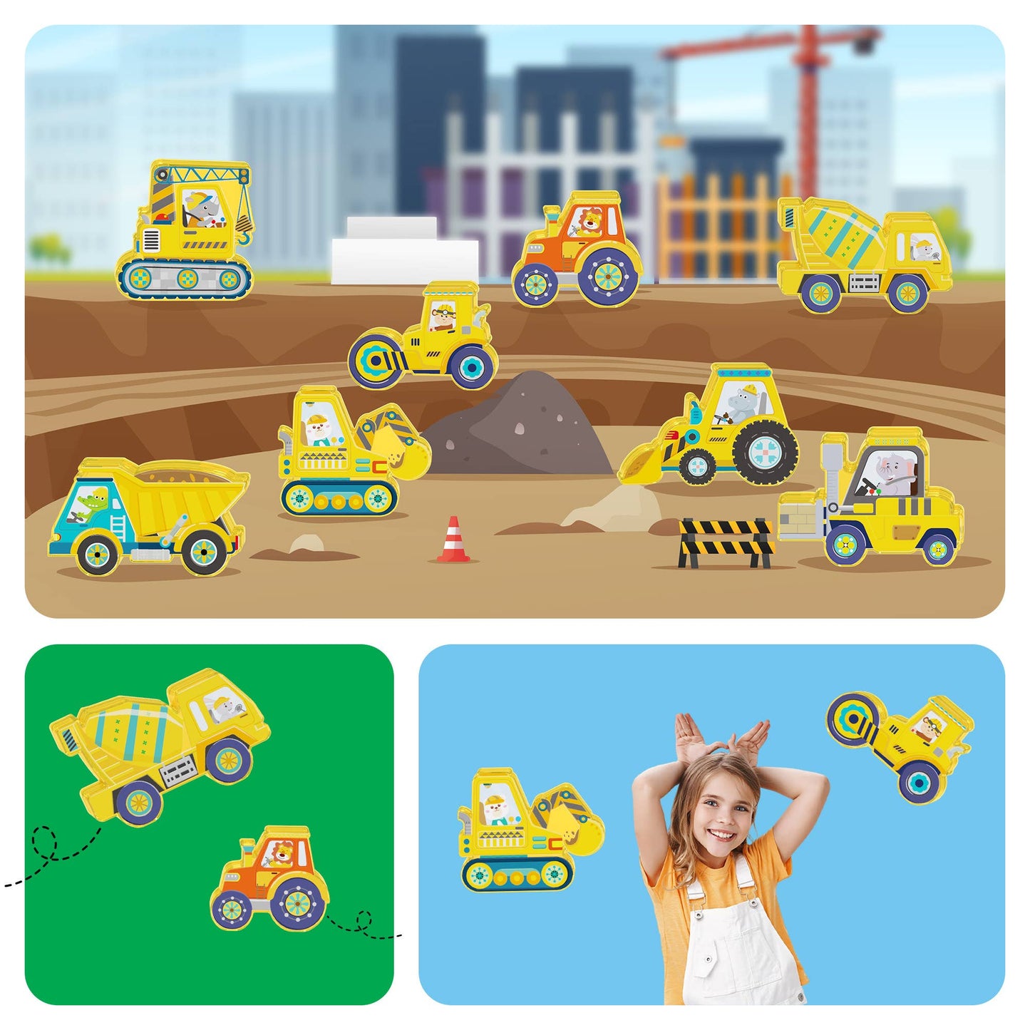 PicassoTiles - PicassoTiles 8pc Construction Magnetic Action Figures