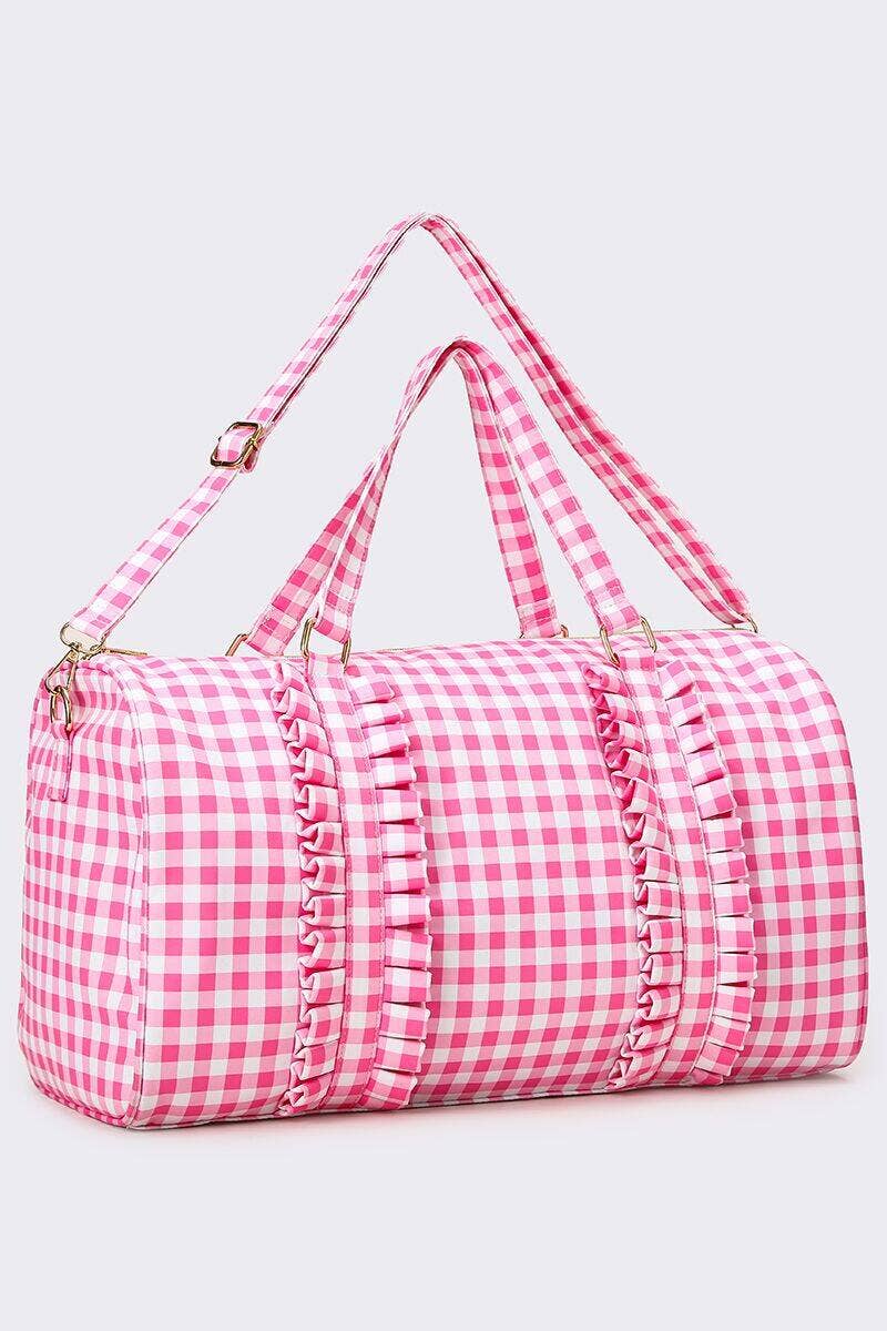 Pink Checkered Duffle
