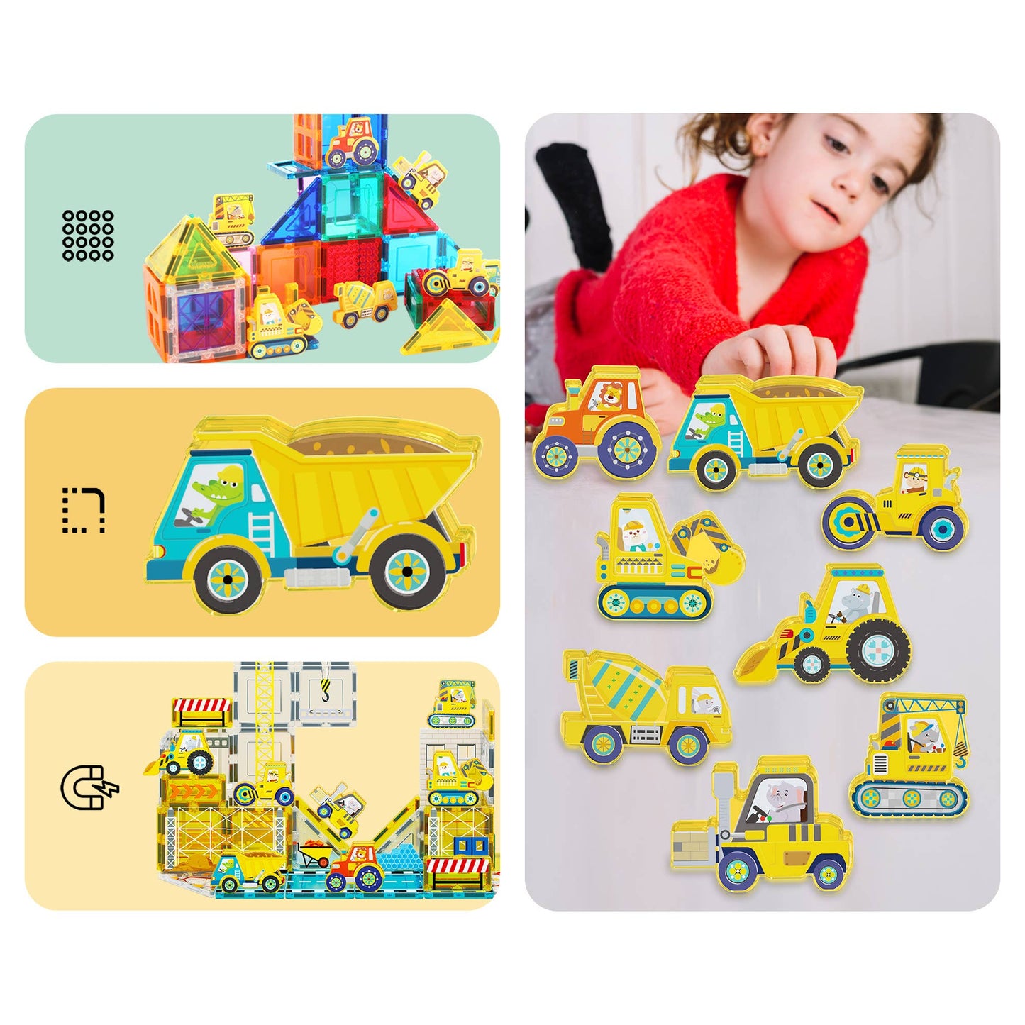 PicassoTiles - PicassoTiles 8pc Construction Magnetic Action Figures