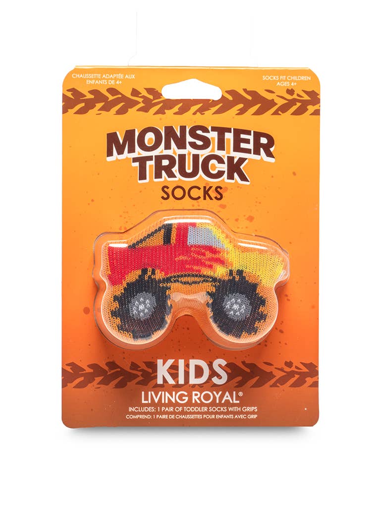 Monster Truck - Orange Socks