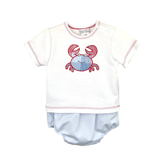 Petit Ami & Zubels - Crab Applique Diaper Set