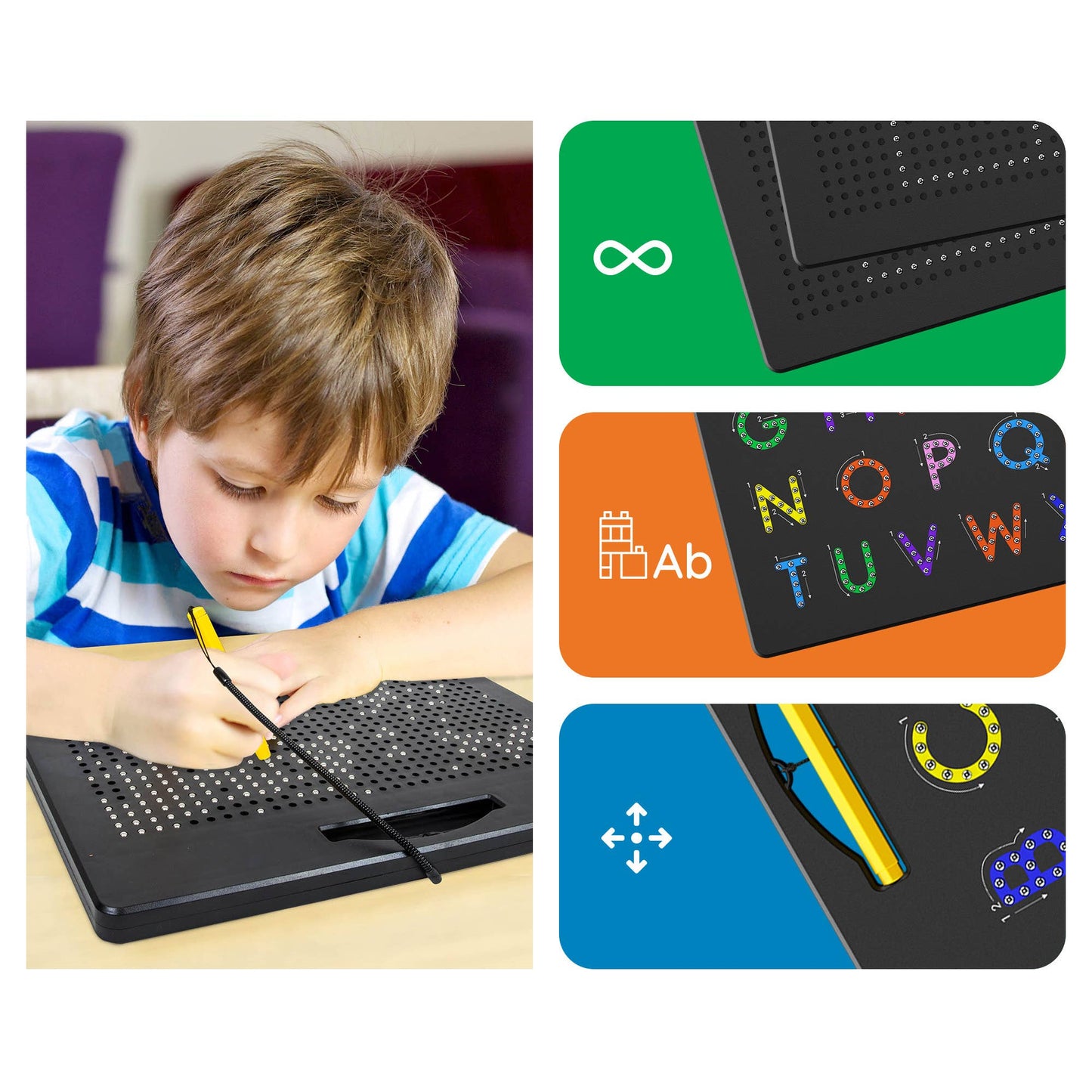 PicassoTiles - PicassoTiles 2PK Magnetic Educational Drawing Tablet Pad