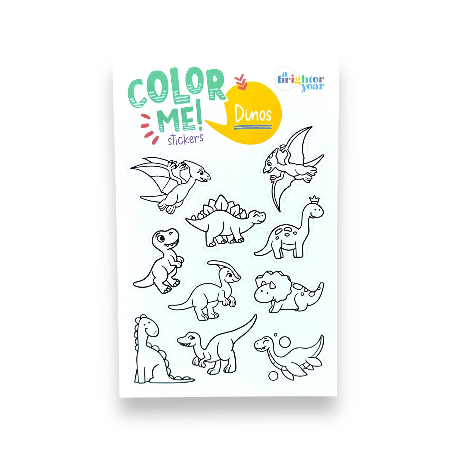 A Brighter Year - Color Your Own Dino High-quality Sticker for Kids & Baby