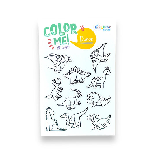 A Brighter Year - Color Your Own Dino High-quality Sticker for Kids & Baby