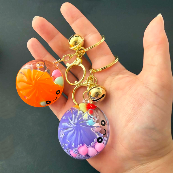 Mystery Floating Liquid Confetti Dumpling Keychains
