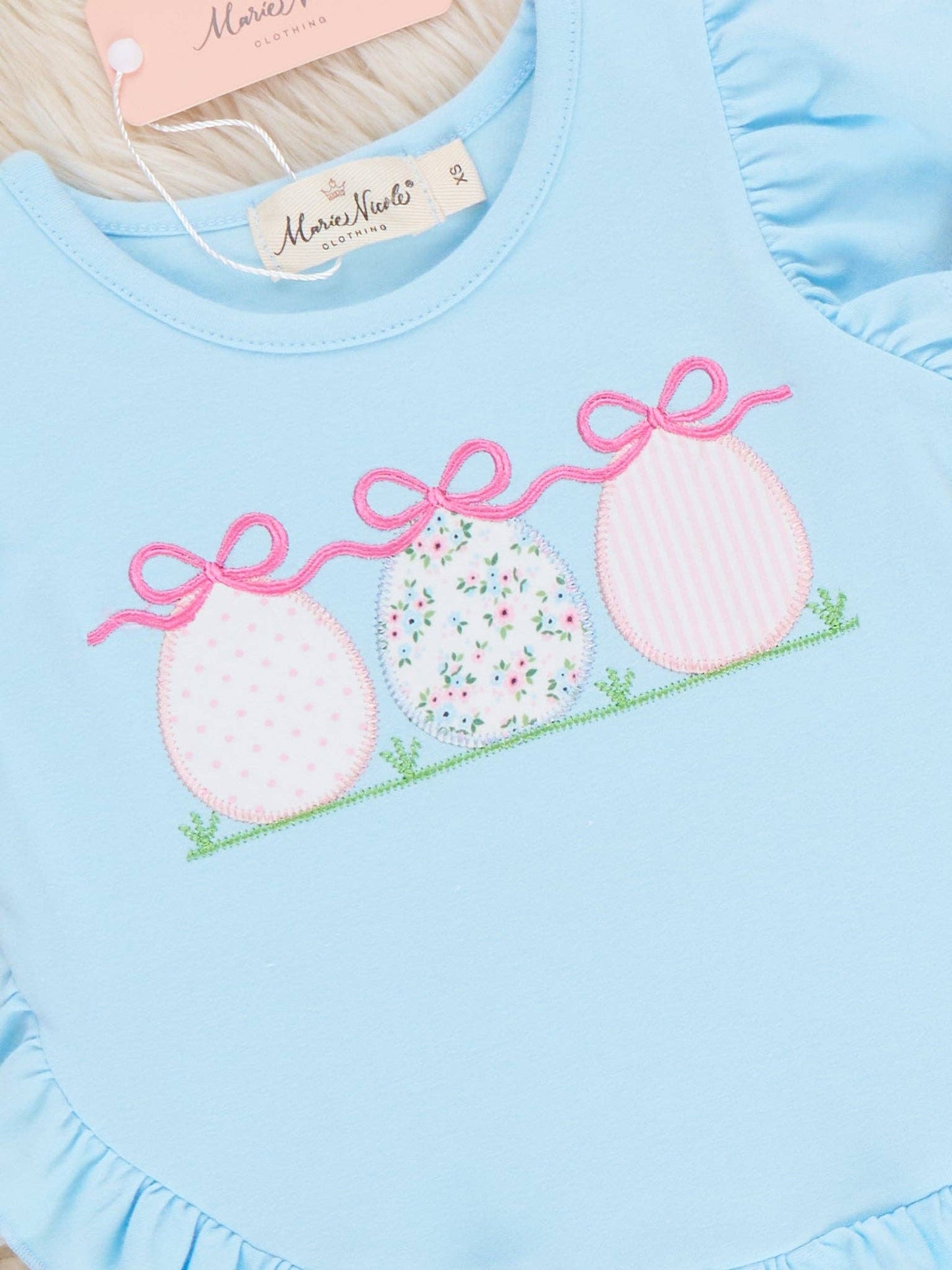 Ribbons & Eggs Garden Embroidered Ruffle Short Set