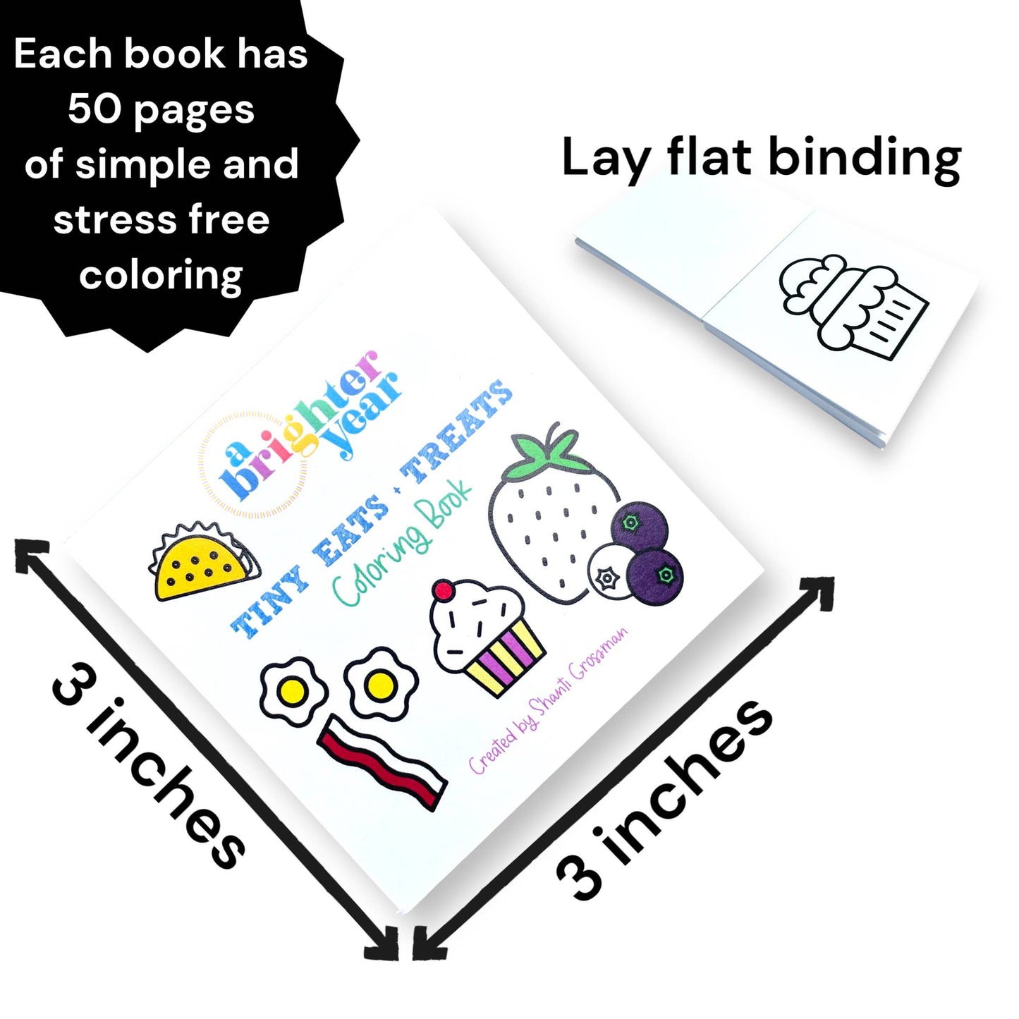 A Brighter Year - Tiny Eats Treats Easy Tear Glue Bind Coloring Book for Adult