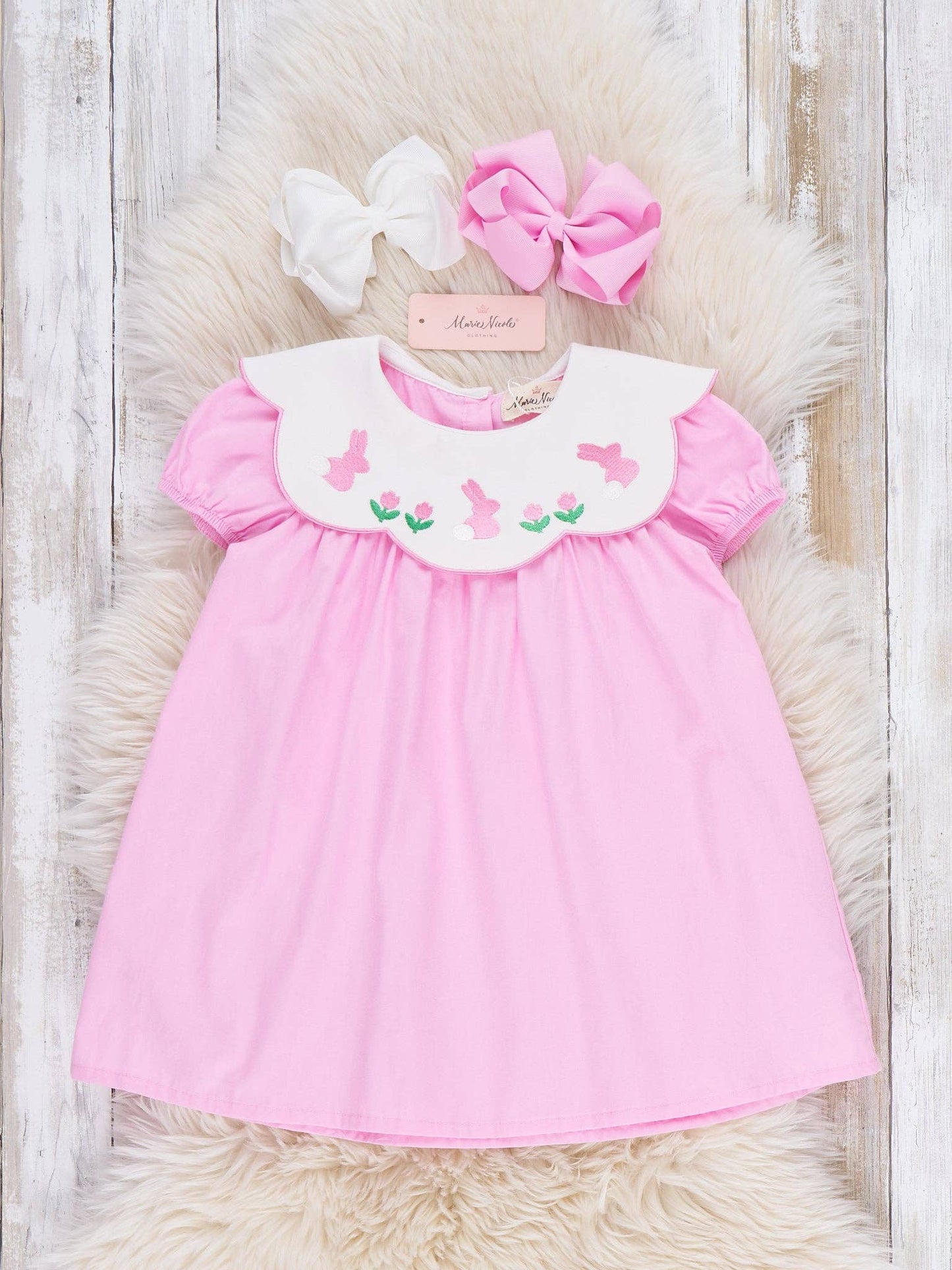 Blooming Bunny Embroidered Dress