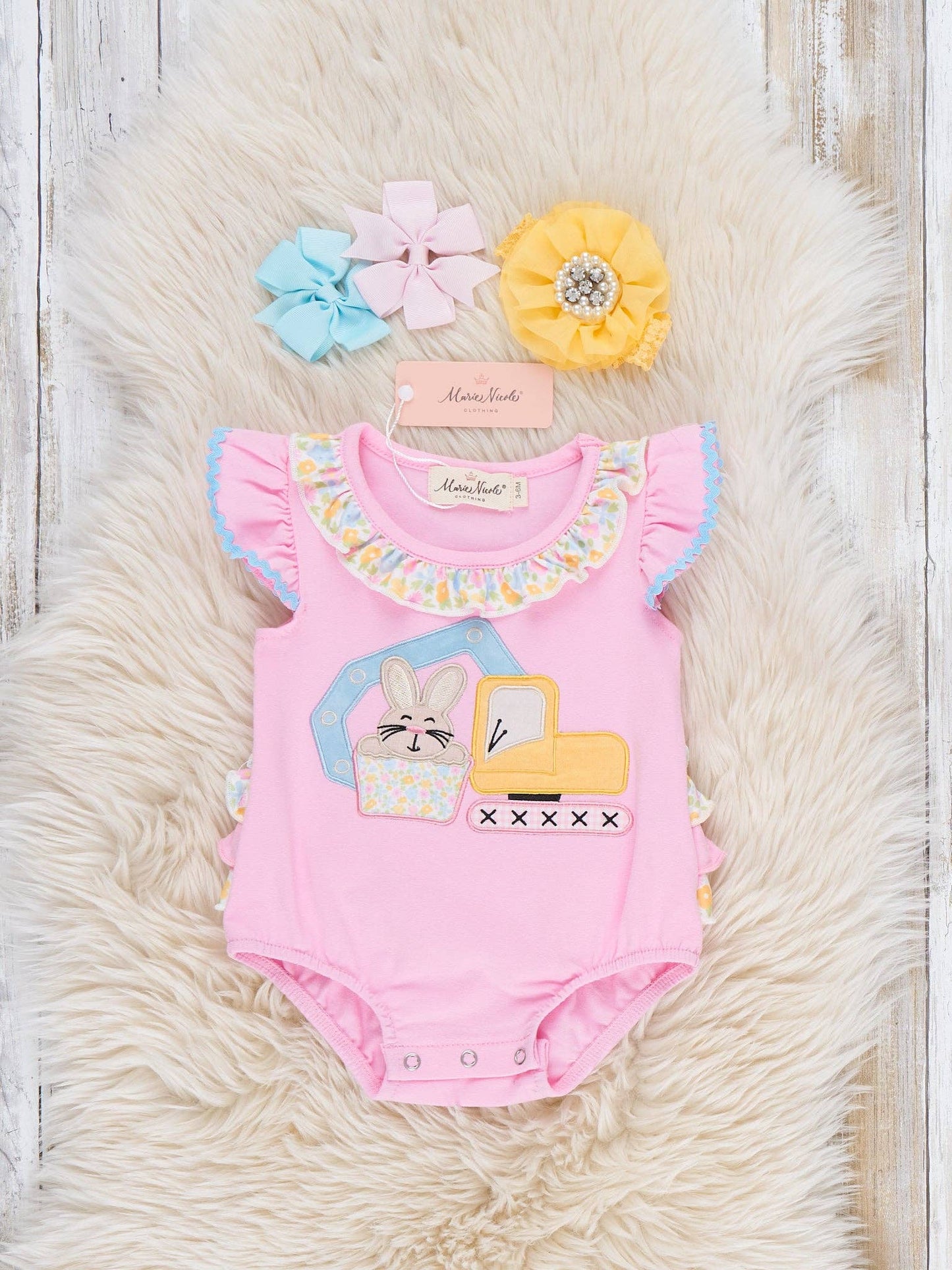 Bunny Loader Embroidered Ruffle bubble