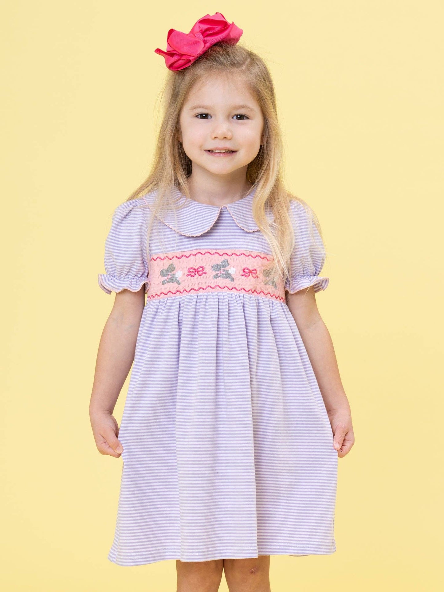Hop & Bow Smocked Cotton Dress