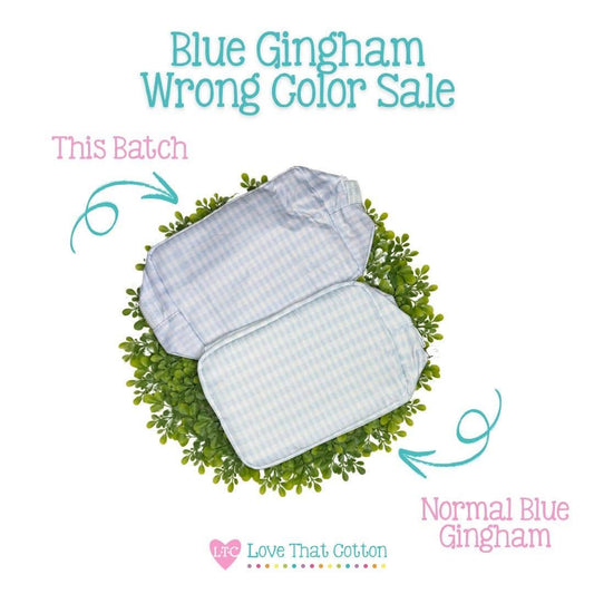 Light Blue Gingham Nylon Luggage