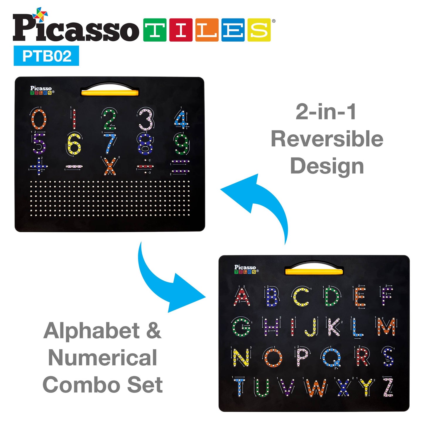PicassoTiles - PicassoTiles Magnetic Double-Sided Alphabet Number Board