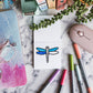A Brighter Year - 50 Pages Birds Bugs and Botany Mini Coloring Book for Adults