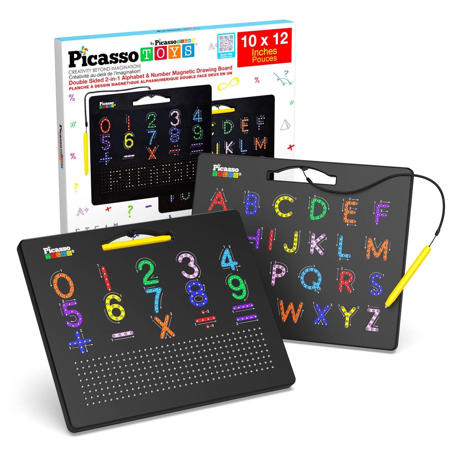 PicassoTiles - PicassoTiles Magnetic Double-Sided Alphabet Number Board
