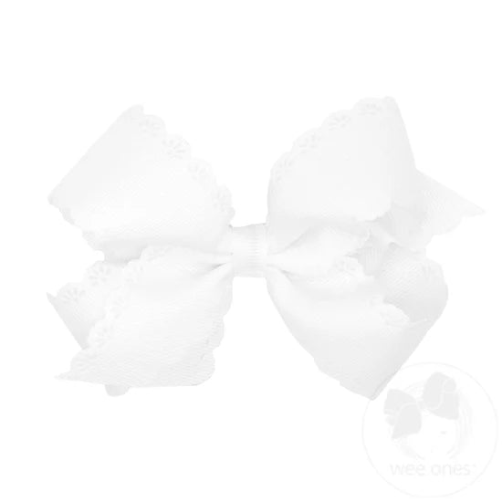 Wee Ones: White Eyelet Flower (Medium)